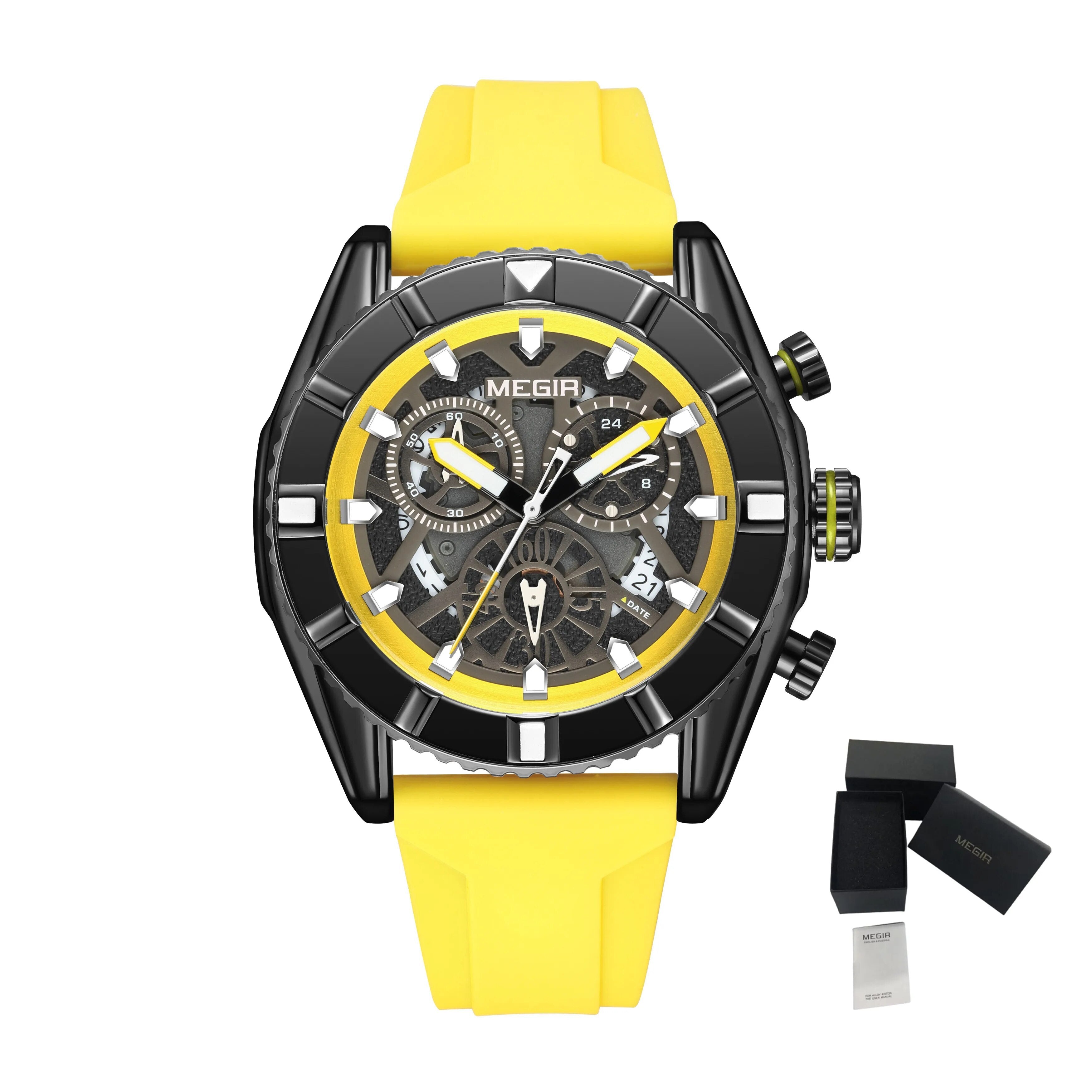MEGIR Big Dial Watches Men Quartz Military Watch Silicone Strap Sport Watch Waterproof Clock Male Chronograph Relogio Masculino-19