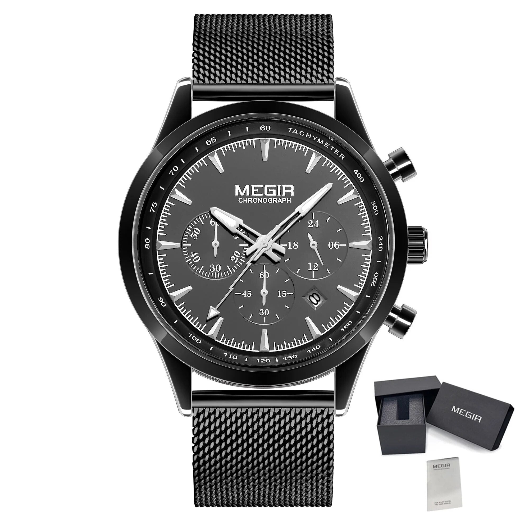 MEGIR Fashion Watch for Men Top Luxury Big Dial Business Quartz Watches Waterproof Steel Wrist Watch Clock Relogio Masculino-20