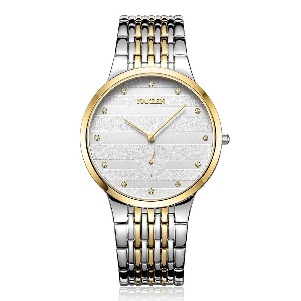 NAKZEN Commerce Diamond Men Watch Famous Luxury Brand Sapphire Watches Men's Stainless Steel Simple Black Gold Watch Male Clock-2