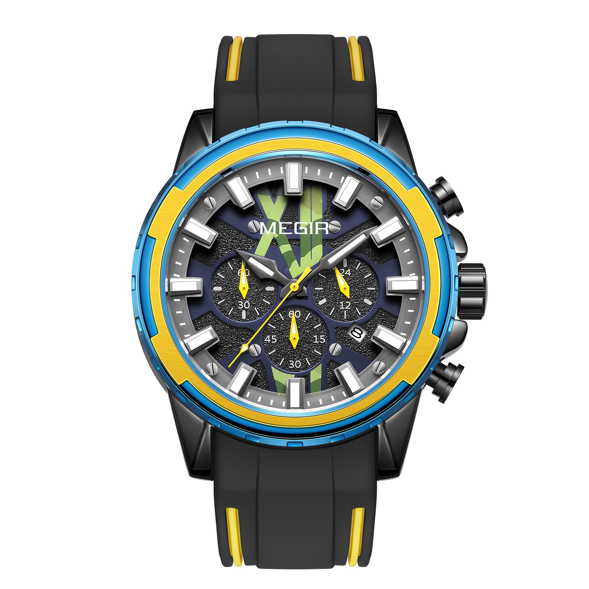 MEGIR New Sport Watch for Luxury Silicone Quartz Casual Wristwatch Waterproof Military Wrist Watch Man Clock Reloj Hombre 2133-9