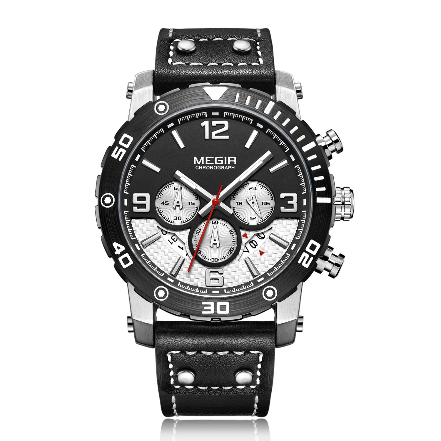 MEGIR Men's Casual Watch Top Brand Luxury Business Wrist Watch Leather Luminous Sports Military Watches Chronograph Male Clock-5
