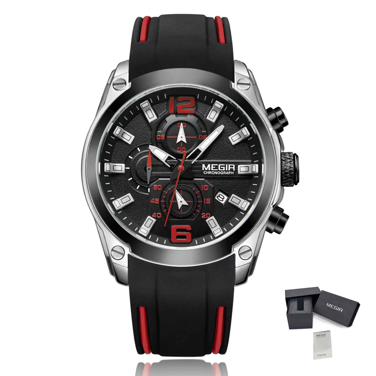 MEGIR Sport Watch Silicone Strap Chronograph Men Quartz Military Watch Waterproof Wrist Watches Relogio Masculino Man Clock-17