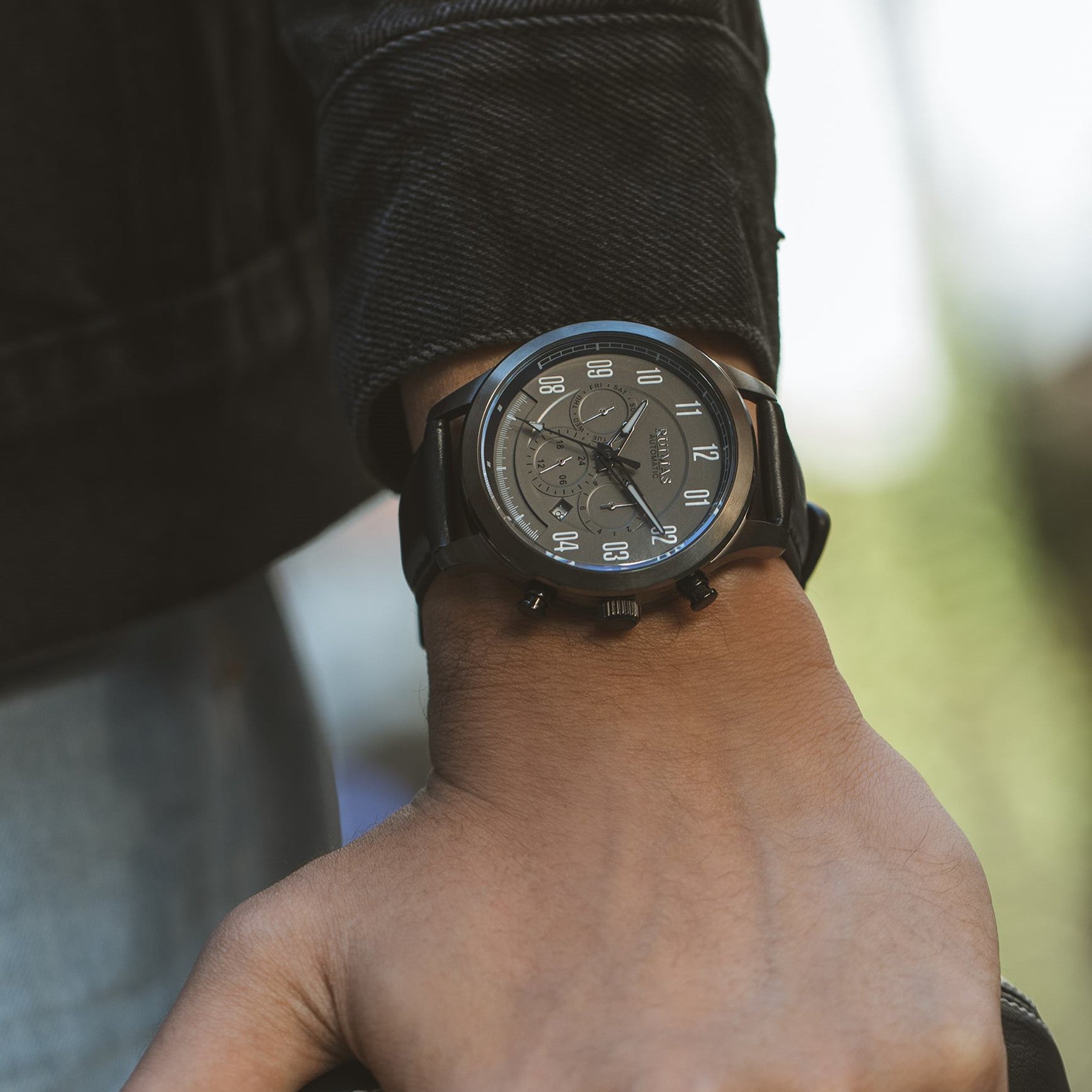 RUIMAS Luxury Casual Sport Watch for Men's Automatic Mechanical Watches Leather Luminous Man Clock Wrist Watch Chronograph 6785-3