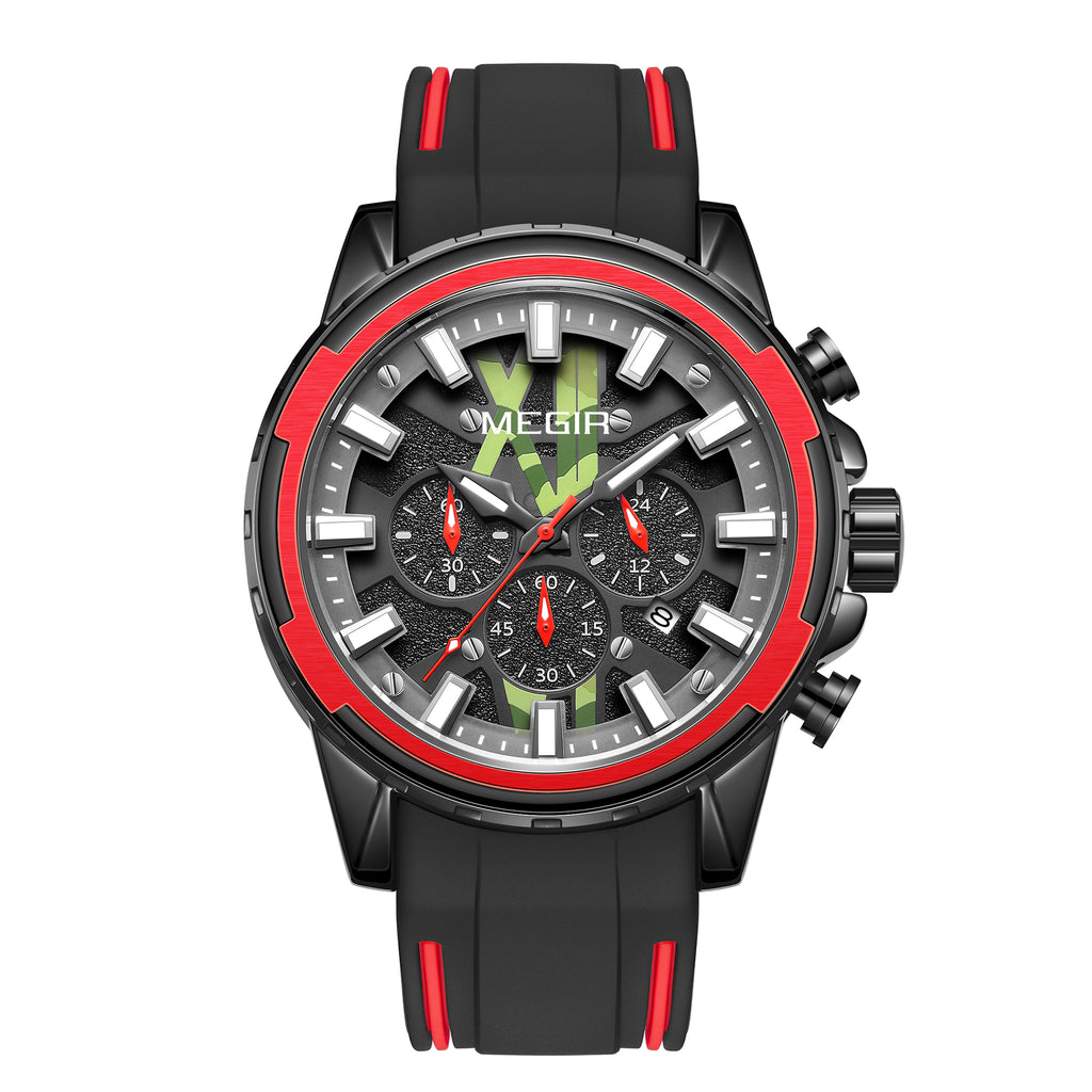 MEGIR New Sport Watch for Luxury Silicone Quartz Casual Wristwatch Waterproof Military Wrist Watch Man Clock Reloj Hombre 2133-11